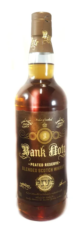 BANK NOTE SCOTCH BLENDED PEATED RESERVE 86PF 5YR 700ML Hot Deal