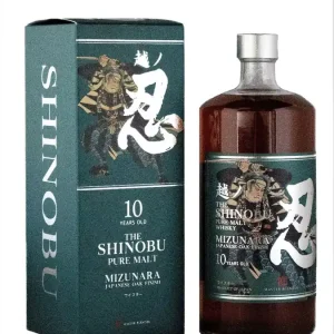 Sale THE SHINOBU WHISKEY PURE MALT MIZUNARA OAK FINISH JAPAN 86PF 10YR 750ML