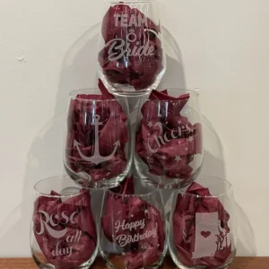 ENGRAVED STEMLESS WINE GLASS Seasonal Sale
