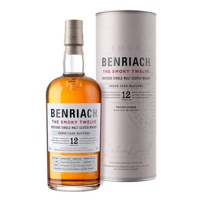 Professional Grade BENRIACH SCOTCH SINGLE MALT SMOKEY SPEYSIDE 12YR 750ML