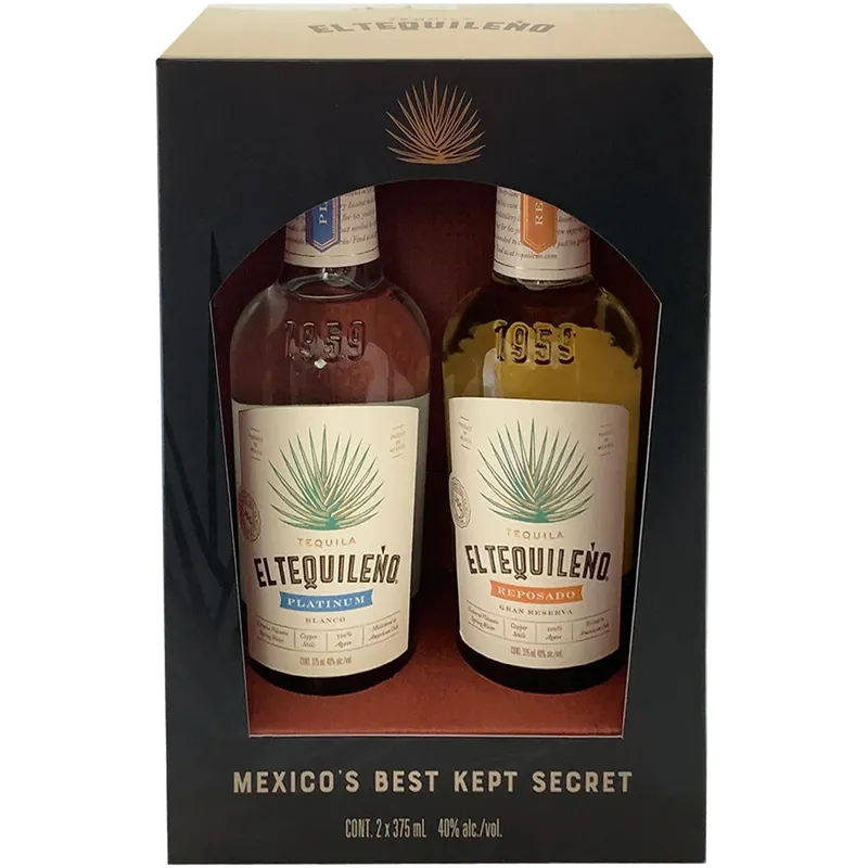 Worldwide Shipping EL TEQUILENO TEQUILA PLATINUM AND GRAN REPOSADO DUAL PACK 2X375ML