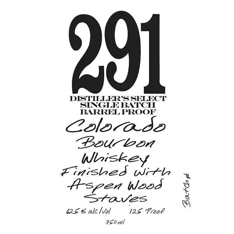 Worldwide Shipping 291 Distiller’s Select Single Batch Barrel Proof Colorado Bourbon Batch #4