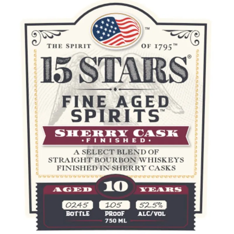 15 Stars 10 Year Old Straight Bourbon Finished in Sherry Casks Seasonal Sale