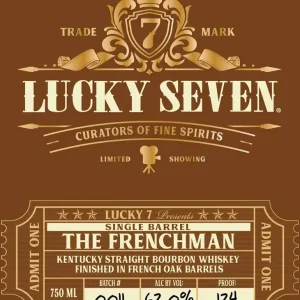 Lucky Seven The Frenchman Single Barrel Kentucky Straight Bourbon Whiskey Money Back Guarantee