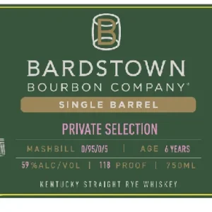 Bardstown Bourbon Company Single Barrel Private Selection – 6-Year Rye Whiskey Order Now