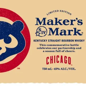 Maker's Mark Chicago Cubs 2025 Limited Edition Kentucky Straight Bourbon Whiskey Free Delivery