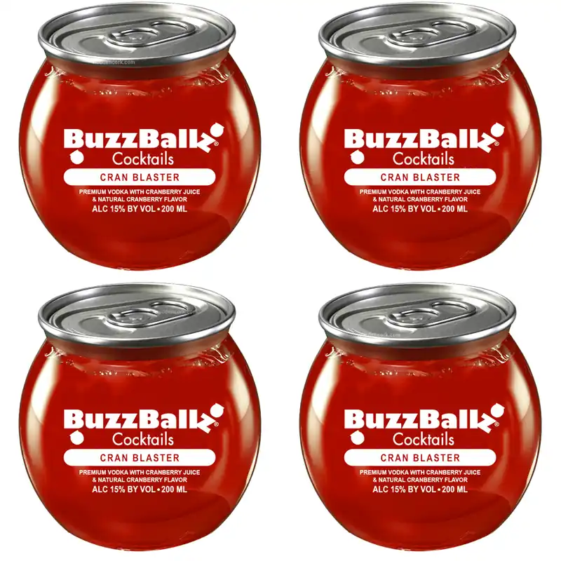Hassle-Free Returns BuzzBallz Cran Blaster Pre-Mixed Cocktails 4-Pack