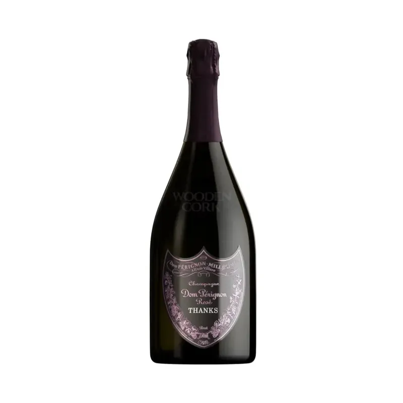 Authentic Dom Pérignon Brut Rosé Champagne "THANKS" Shield