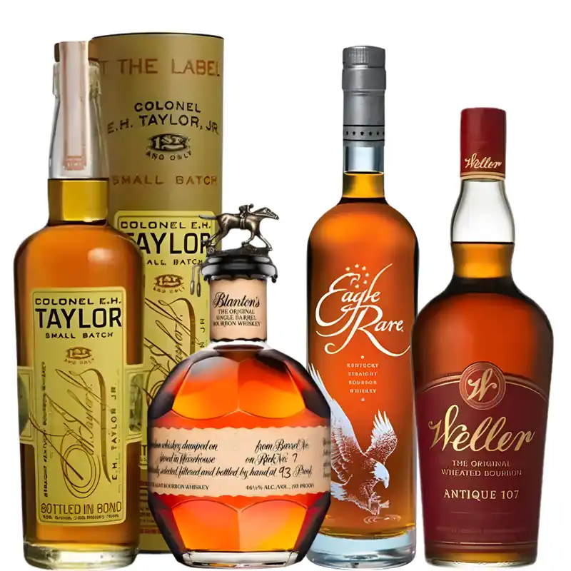 Bulk Order Bourbon Lover Bundle: Blanton's Single Barrel, Weller 107, E.H. Taylor Small Batch & Eagle Rare Heritage Bundle