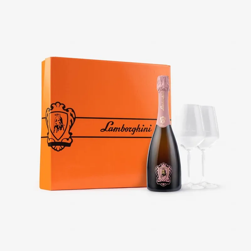 Lamborghini: Rosè "The Legend" with Gift Set & Wine Glasses High Quality
