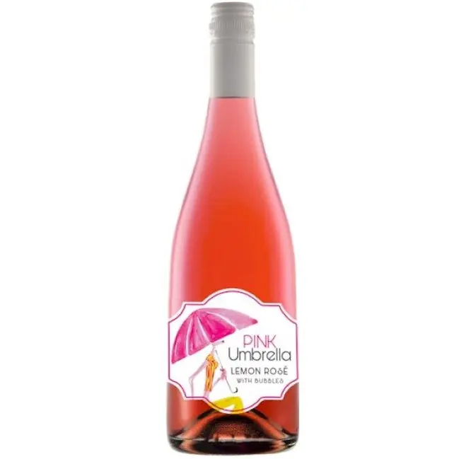 Pink Umbrella Lemon Rose with Bubbles Modern